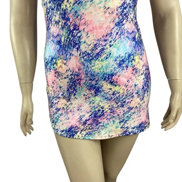 DSG Racerback Athletic Tank Dress Multicolor Abstract Print Size L - Picture 3 of 7